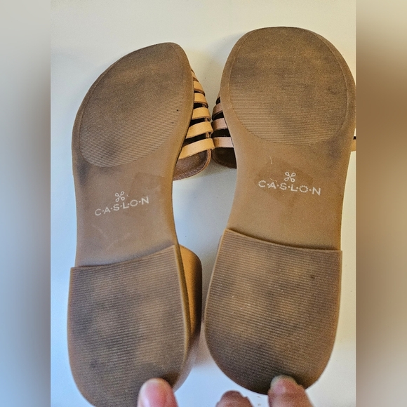 Caslon-Flat Women'z 8 Tan Woven d'Orsay Leather - Picture 6 of 7